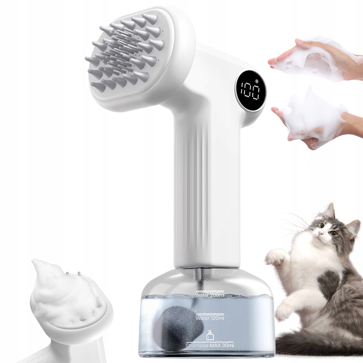 Levně Sada pro péči o psa dávkovač pěny a kartáč v jednom