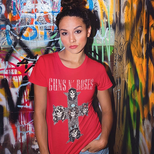 DAMSKA KOSZULKA HORROR/ROCK WOMENS GUNS N ROSES Wzór dominujący inny wzór