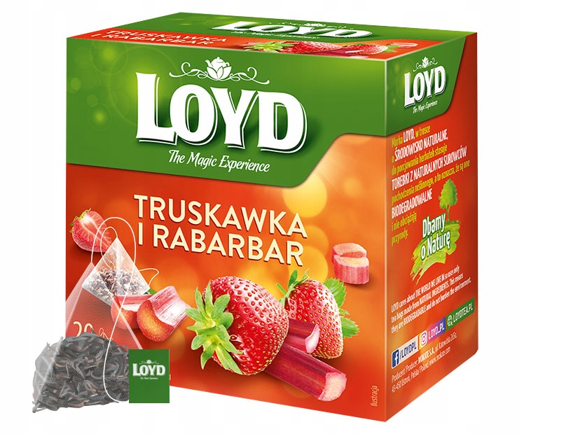 Herbata Owocowa Truskawka Rabarbar Moc Owoców Na Ciepło Na Zimno LOYD 20 T. Kod producenta 5900396017284