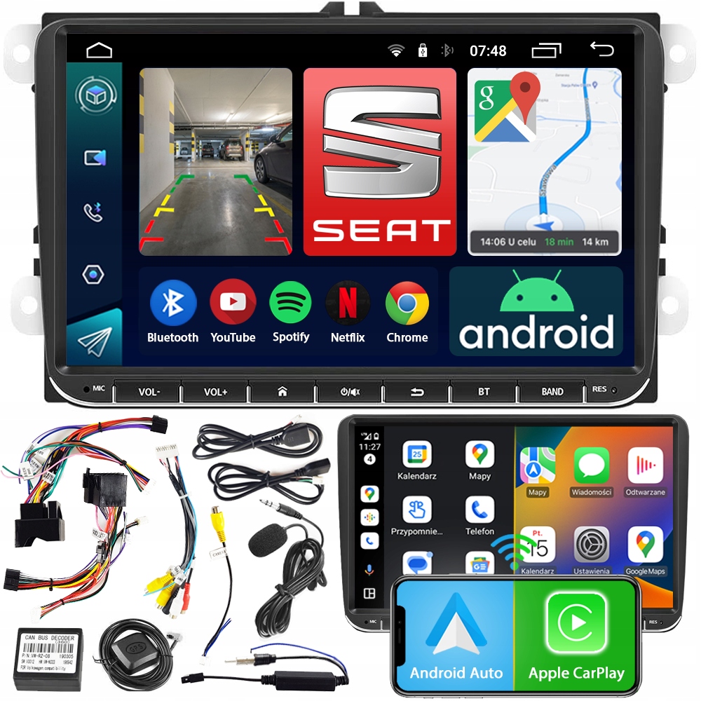 Rádio Navigácia Ncs RS-405 Android Seat Altea XL 2004 2015 Bluetooth 2DIN