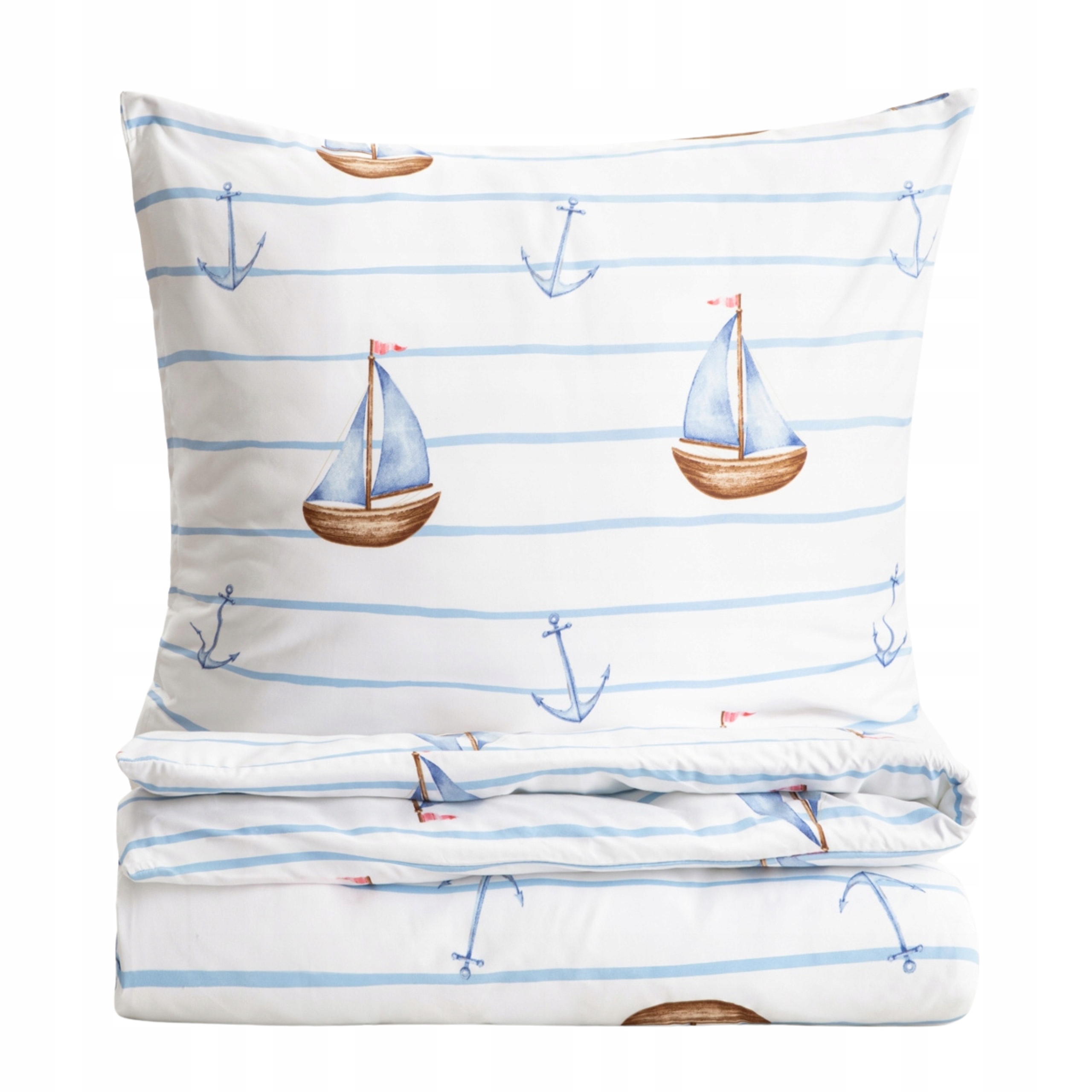 Povlečení Ec Isla z mikrovlákna s plachetnicemi 140x200 1*70x80 cm Homla