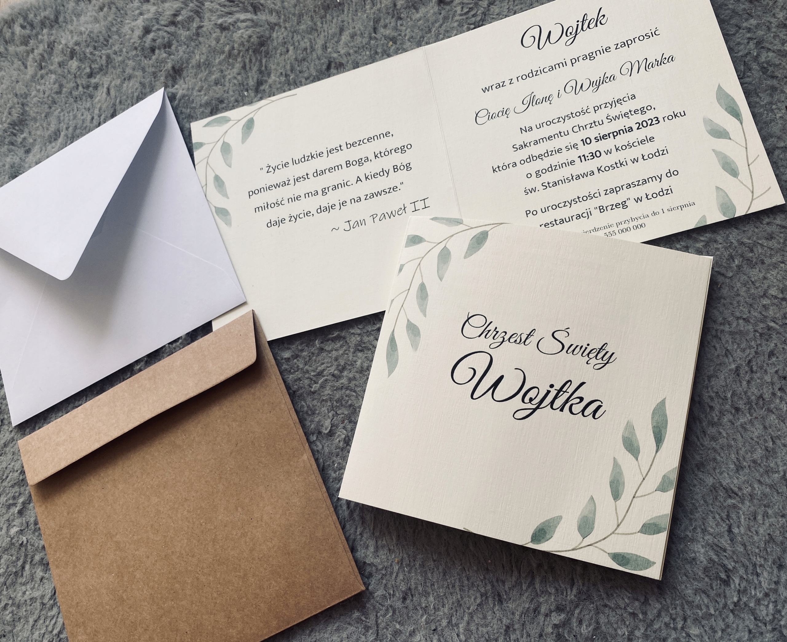 ZAPROSZENIE NA CHRZEST ŚWIĘTY wzory personalizacja Marka inna