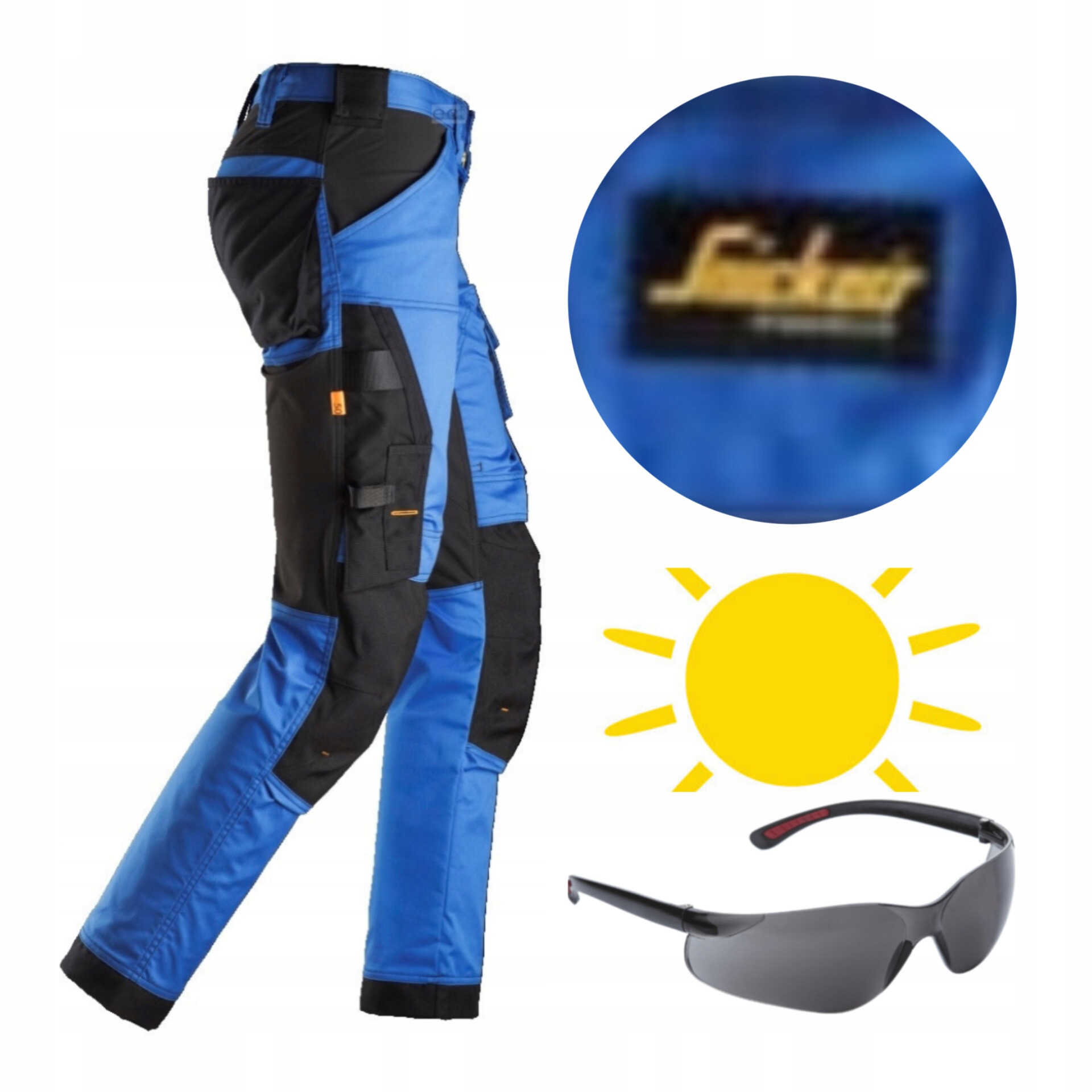 Pracovní kalhoty Snickers Stretch AllroundWork 6341 brýle modré 46