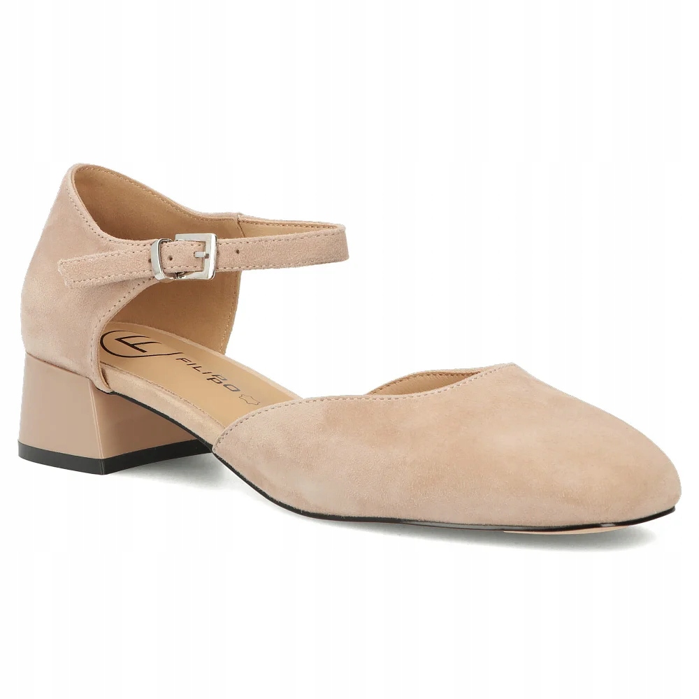 Buty damskie skórzane czółenka na niskim obcasie Filippo r.38