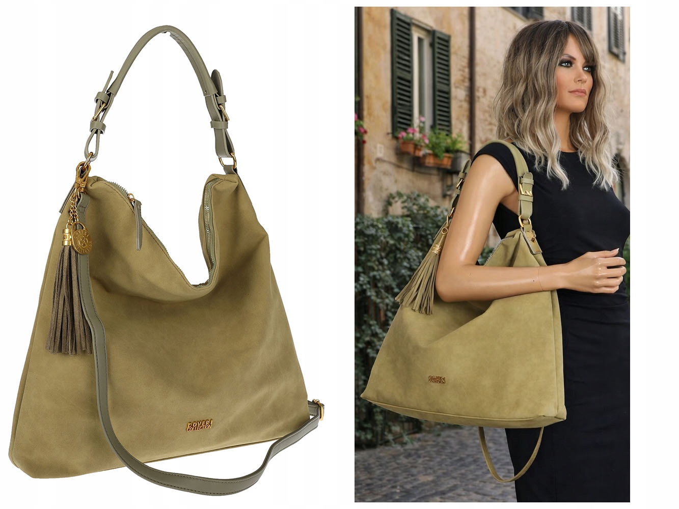 Dámská taška shopper prostorná městská taška přes rameno CC3151 Zelená