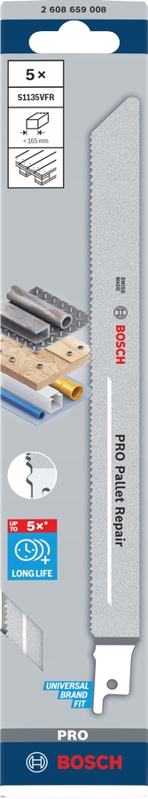 Bosch 5 X Pilový List Pro Šavlovou Pilu Pro Pallet Repair S1135VFR 1,25 x 1