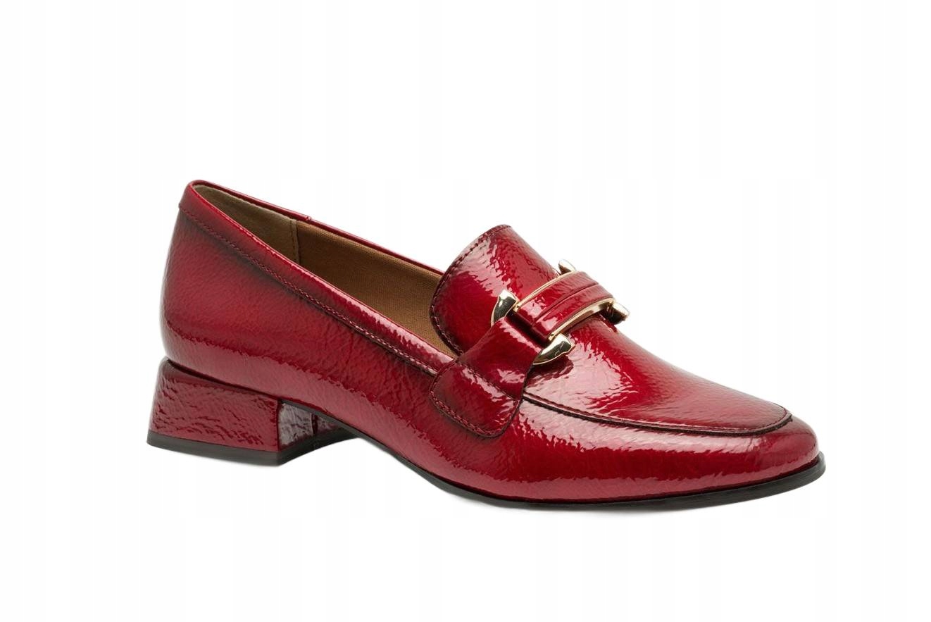 Červené lakované dámské mokasíny Marco Tozzi 24250 r40