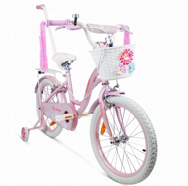 Dětské kolo 16 palců Rainbow perleťově růžové pro dívku