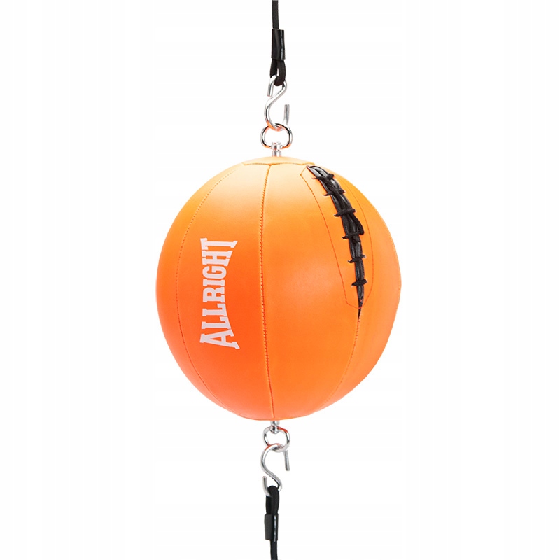 GRUSZKA BOKSERSKA NA GUMACH pomarańczowa PIŁKA REFLEKSOWA ALLRIGHT