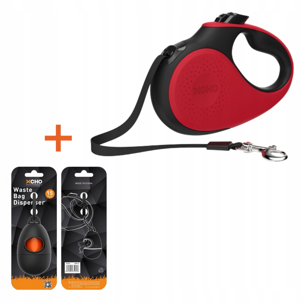 Levně Vodítko automatické Xcho páska 5 m (L) pro psa do 50 kg Sada dárek