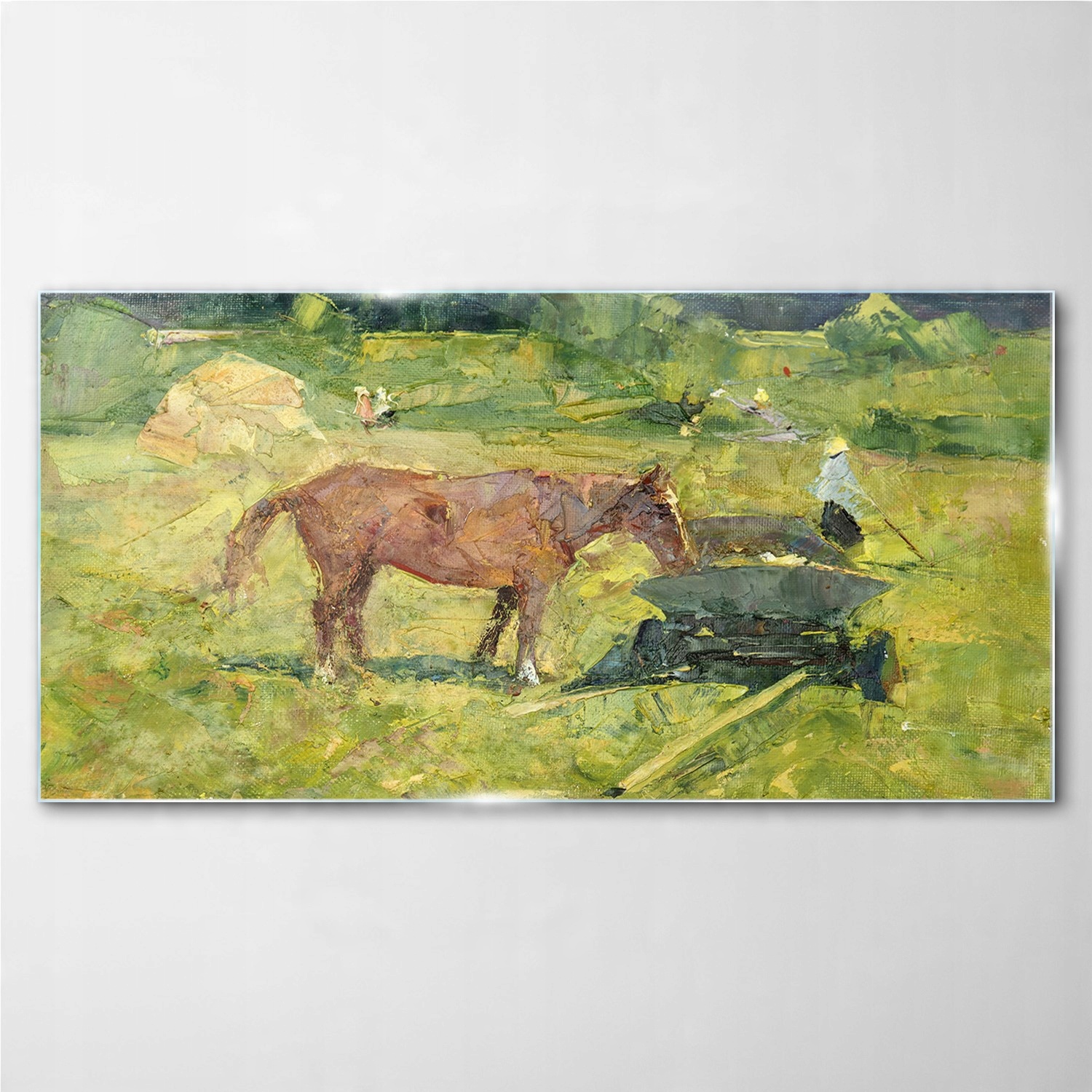 

Nowoczesny obraz szklany na ścianę Koń pole 140x70