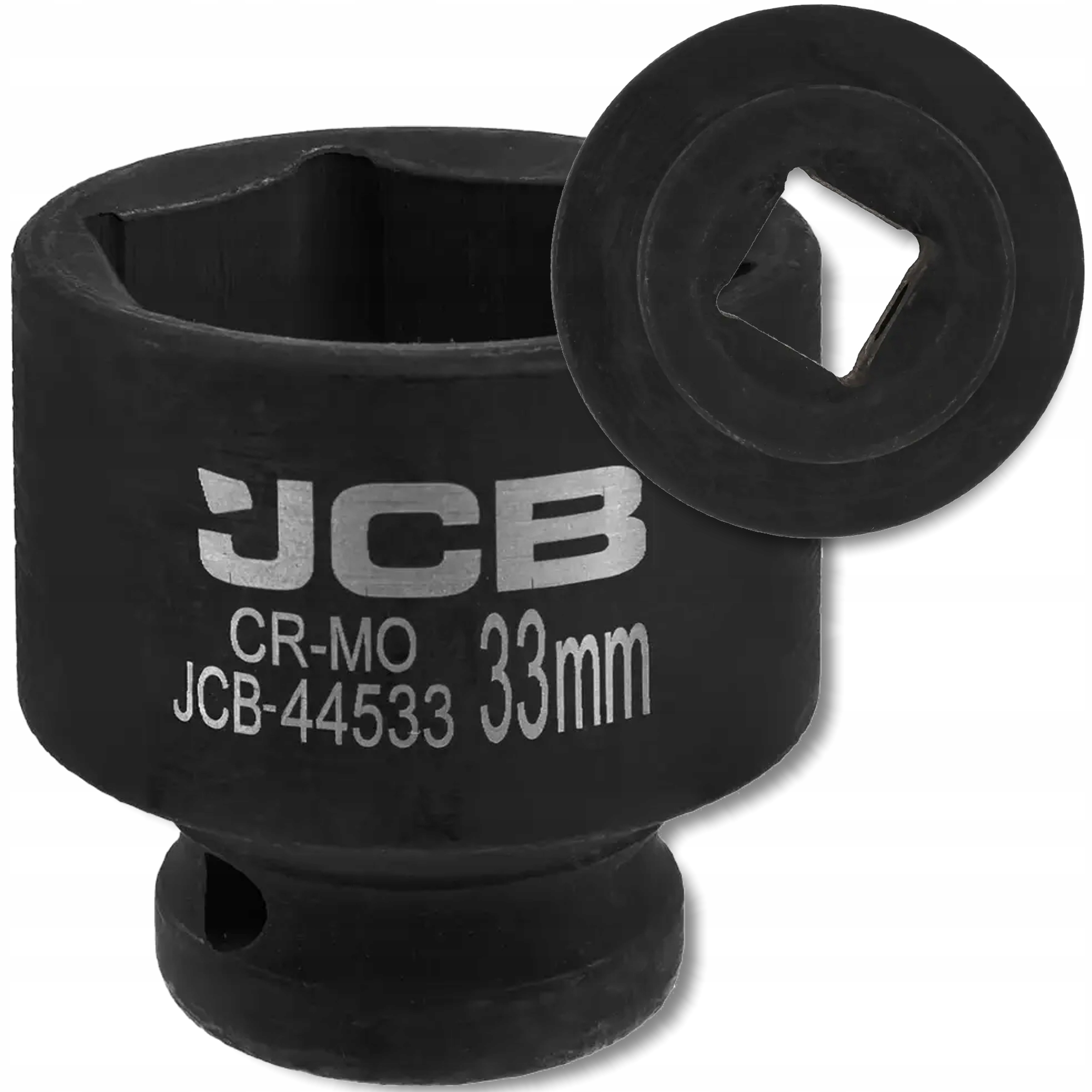 Nasadka udarowa 1/2" 6-kątna Cr-Mo klucz nasadowy 33 mm Jcb