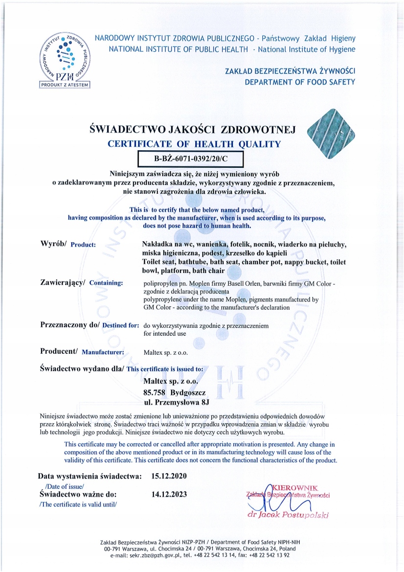 MISECZKA KĄPIELOWA HIGIENICZNA DO KĄPIELI Z PRZEGRÓDKAMI Lulu Design Kolor biały