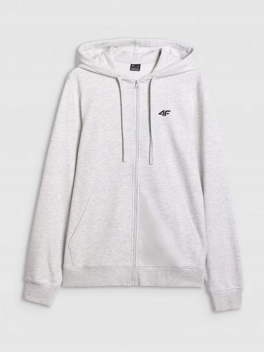 Pánská Mikina mikina na zip 4F M1768 světle šedá melanžová XL
