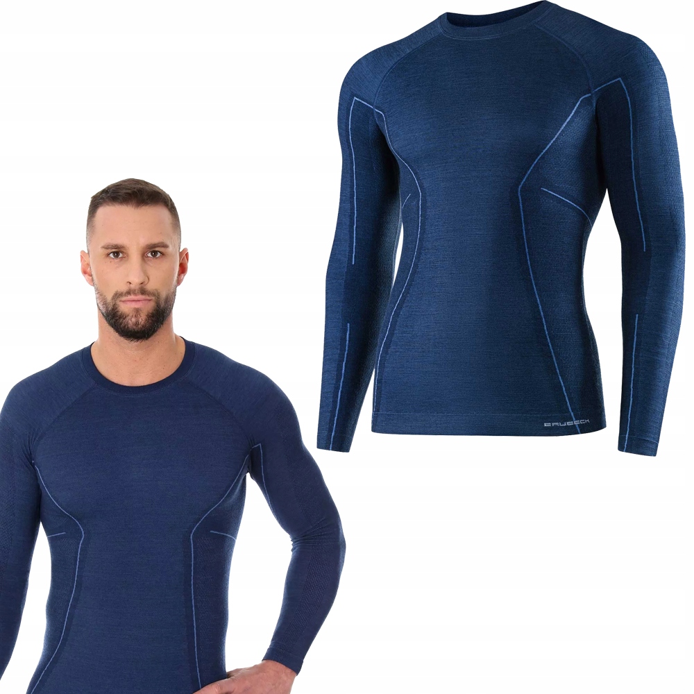Koszulka męska narciarska Brubeck Active Wool XL termoaktywna