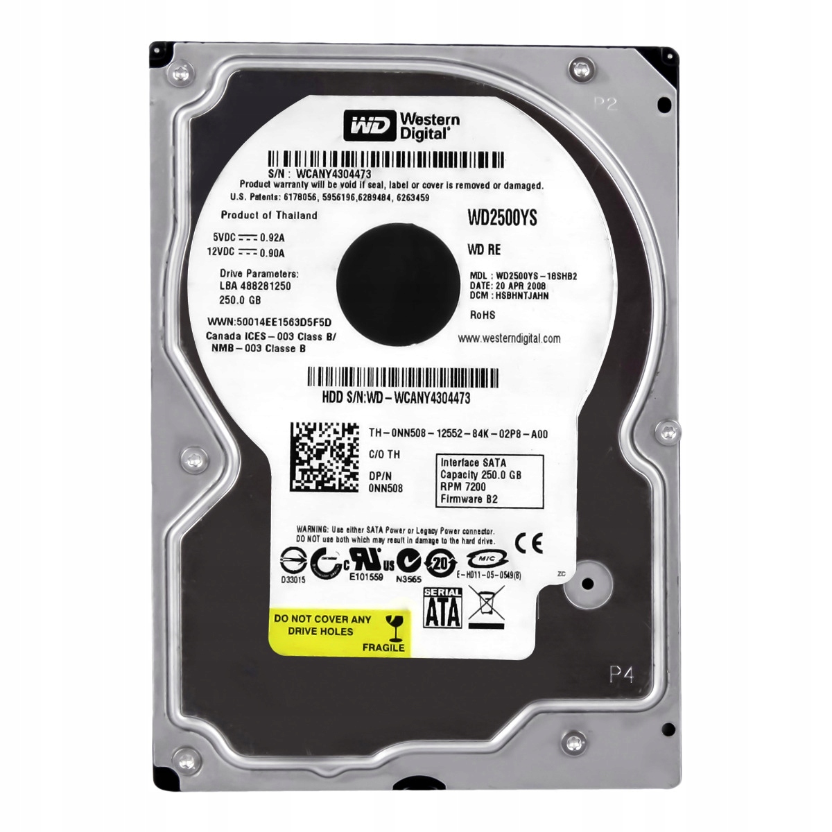 Dell 0NN508 250GB Sata II 7.2K 16MB 3.5'' WD2500YS