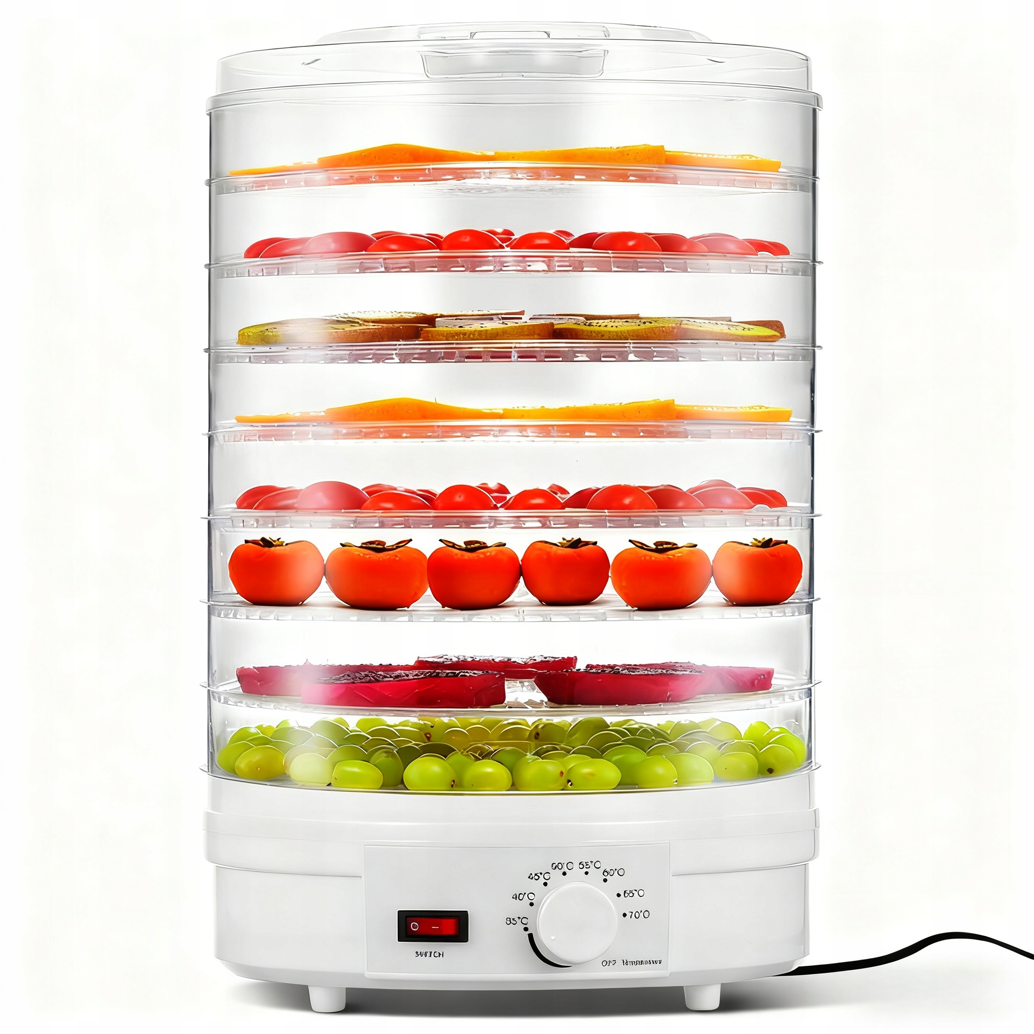 Sušička Potravin Na Zeleninu Ovoce Houby Nastavitelná Velká 345W 7 Sít