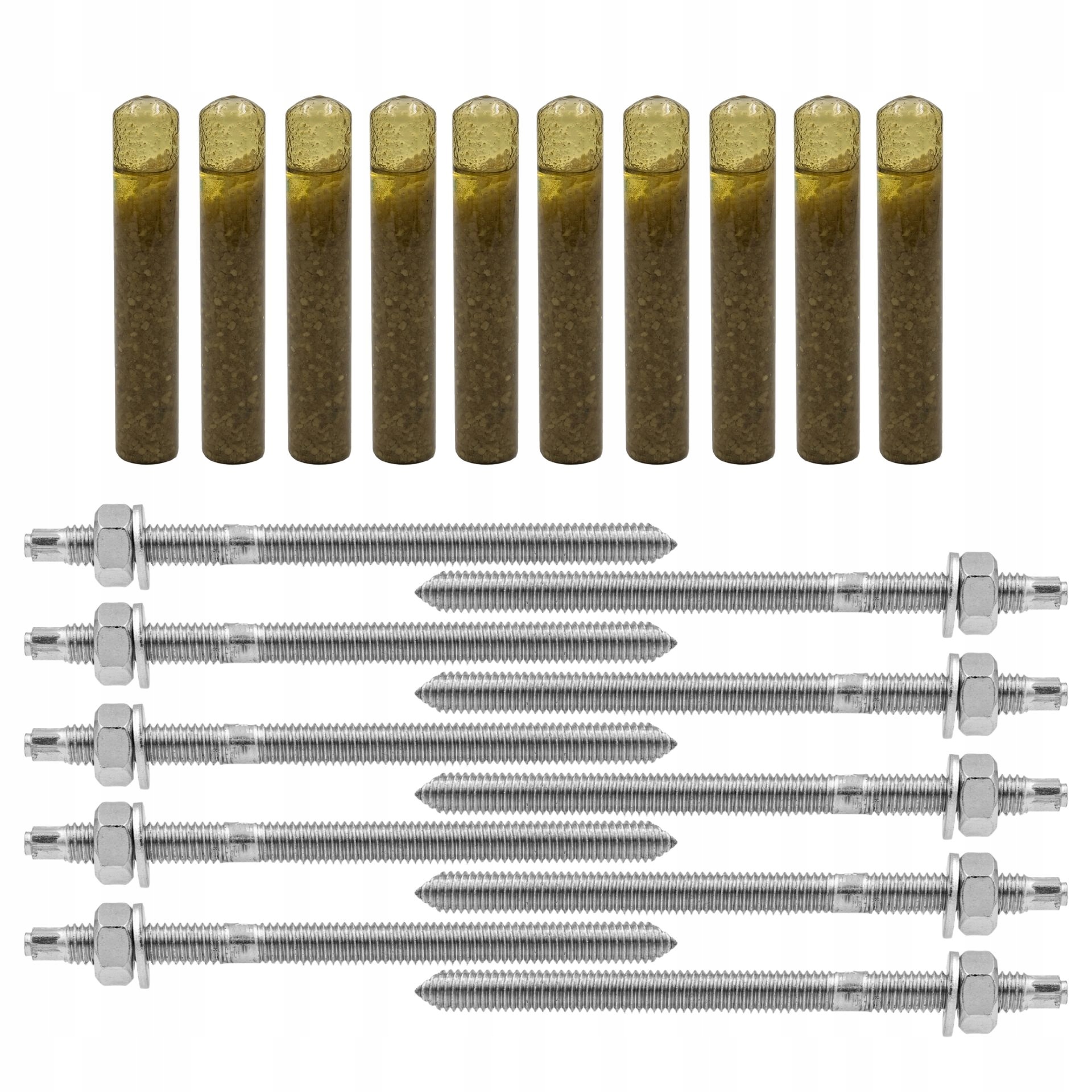 

Zestaw 10x kotwa ampułka M10 10x pręt M8-110