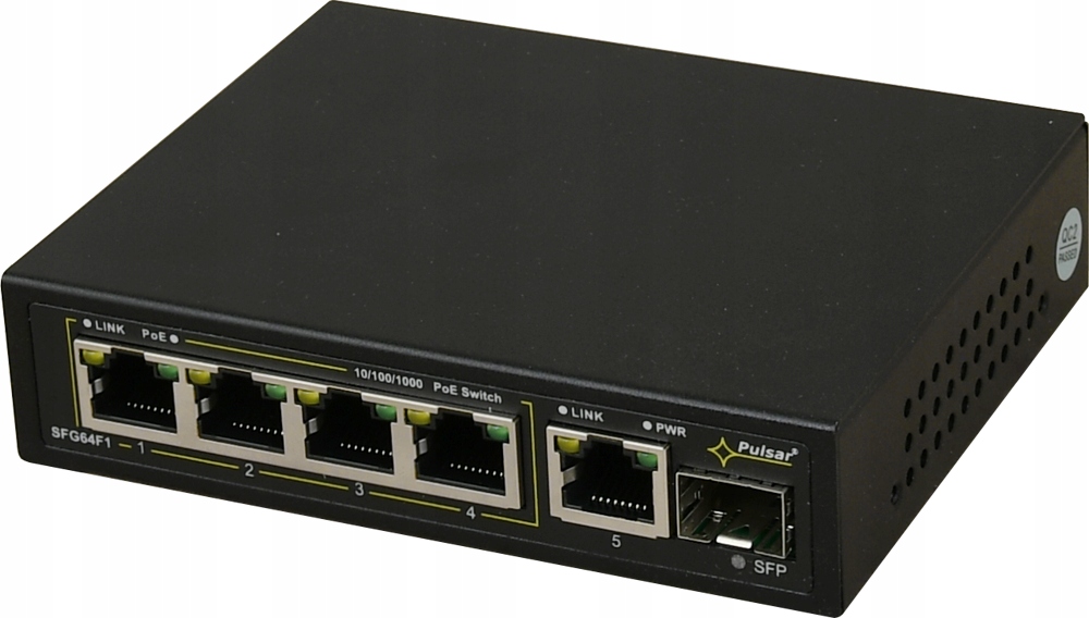 

Switch PoE 6-portowy do 4 kamer SFG64F1WP Pulsar