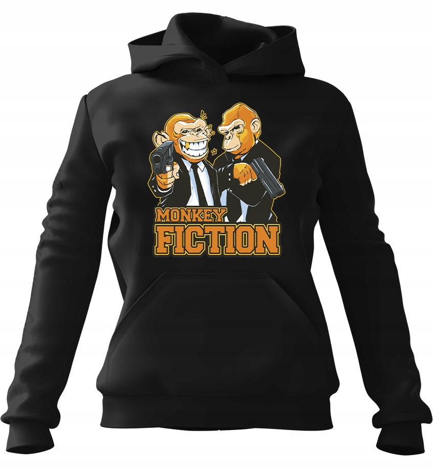 Dámská Mikina s kapucí Fiction, černá, velikost S