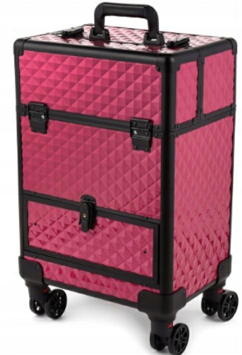 CA19D Kufer Na Kolečkách 3v1 61x36x25 Černo-růžový