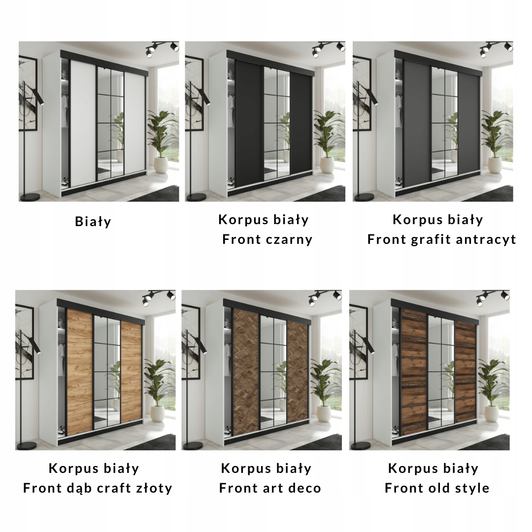 Szafa przesuwna z lustrami FARO - 200 Głębokość mebla 59 cm