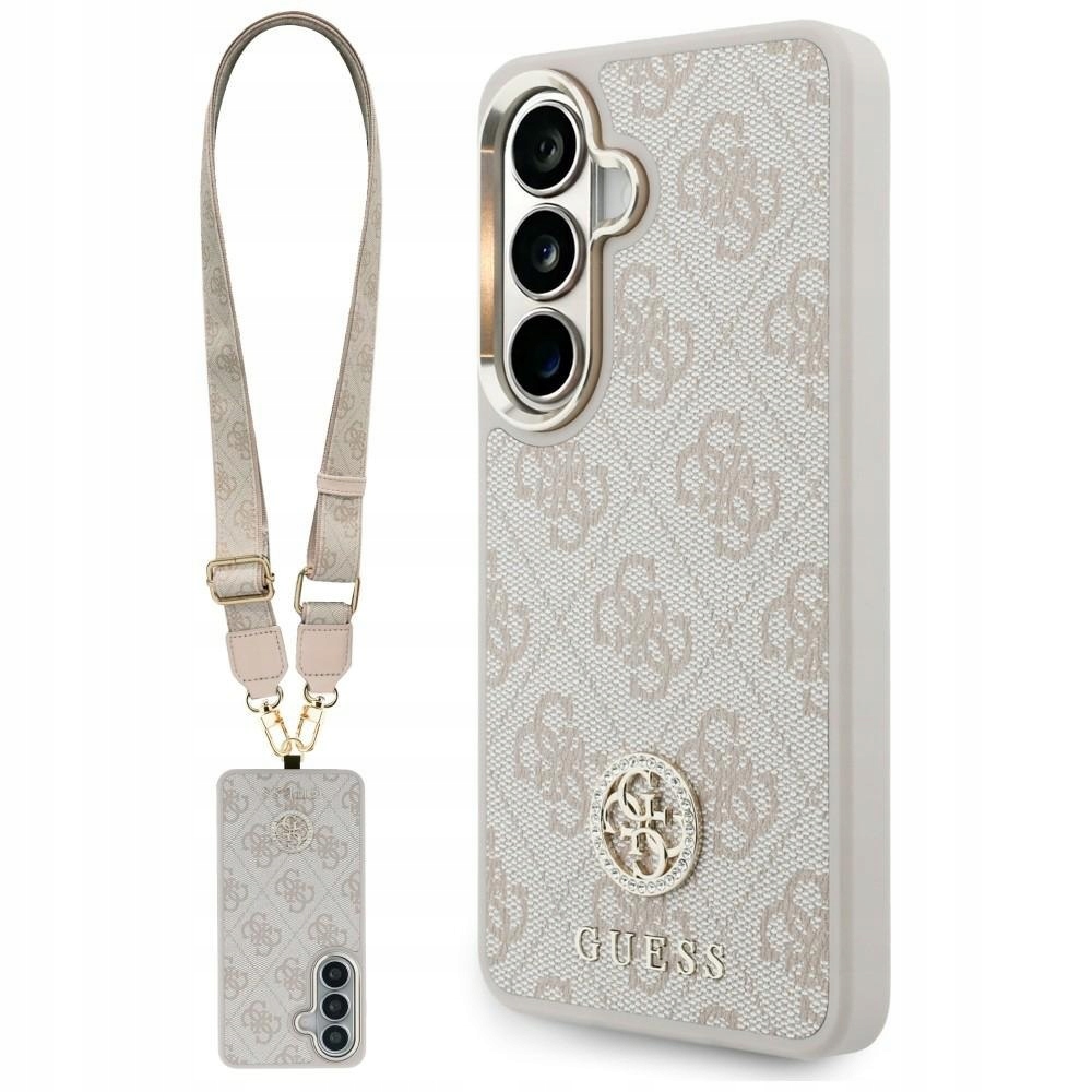 Zestaw Etui Smycz Guess 4G Big Rhinestone Triangle Strap MagSafe do Samsu