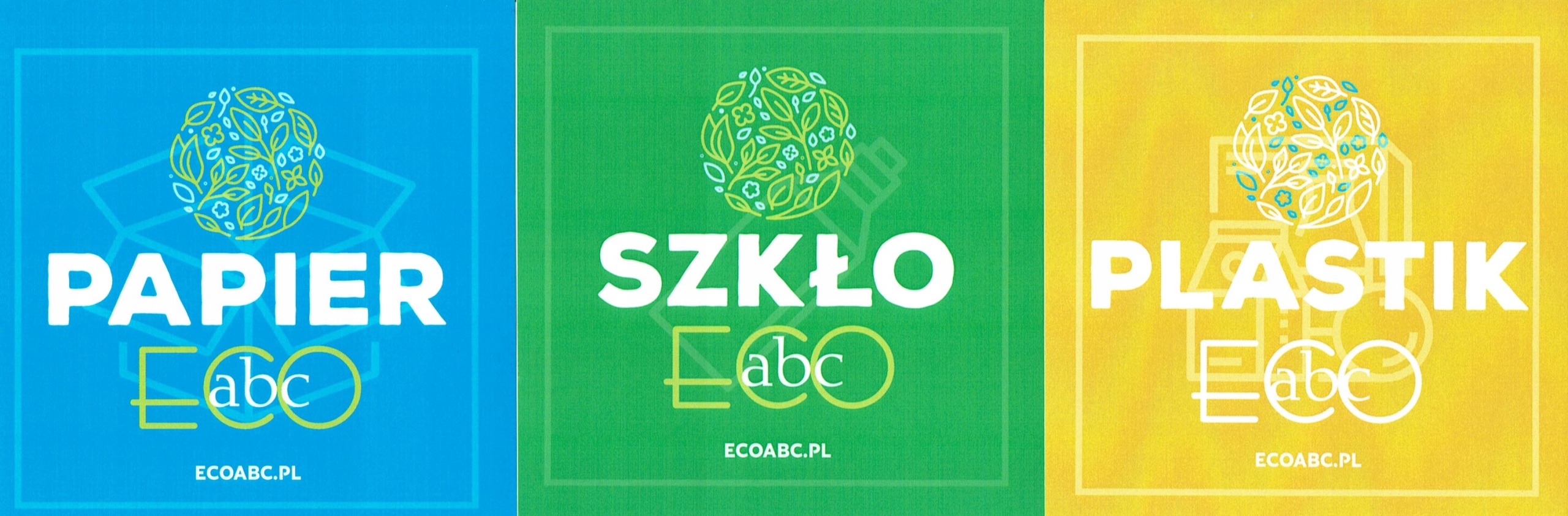 

Zestaw 3 naklejek do segregacji śmieci na kosz 9x9