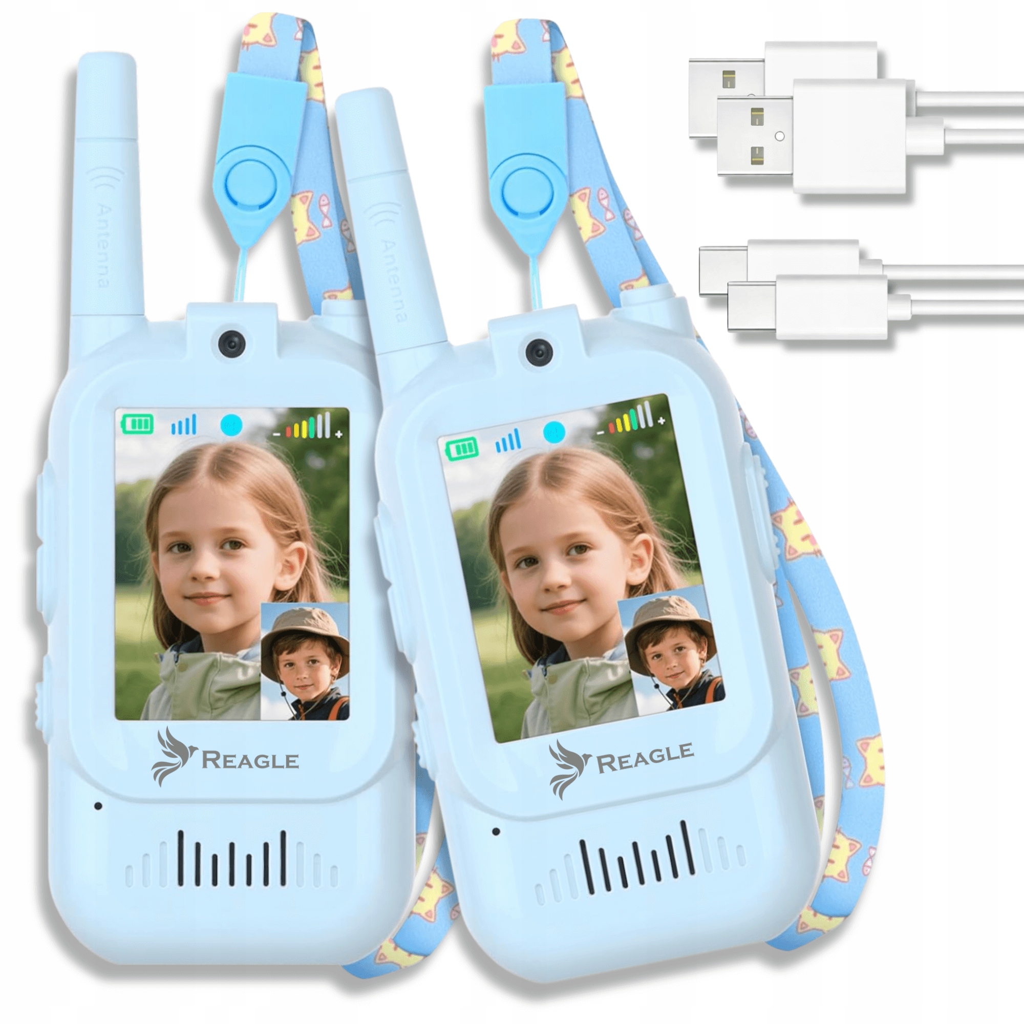 Krótkofalówka Video 2x Walkie Talkie, Łoki Toki, Zmiana Głosu Usb-c