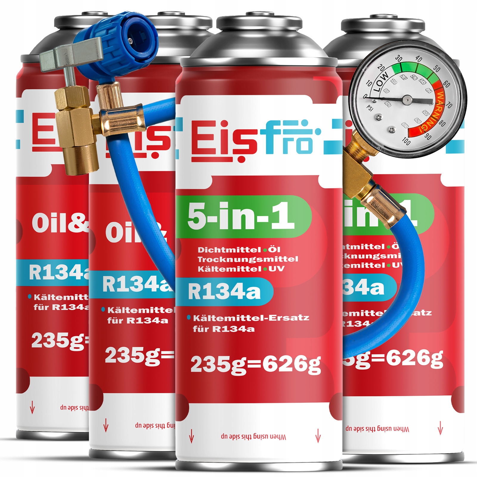 4x Gaz Pro Klimatizace R134a chladivo 2v1 5v1 940g Kabel