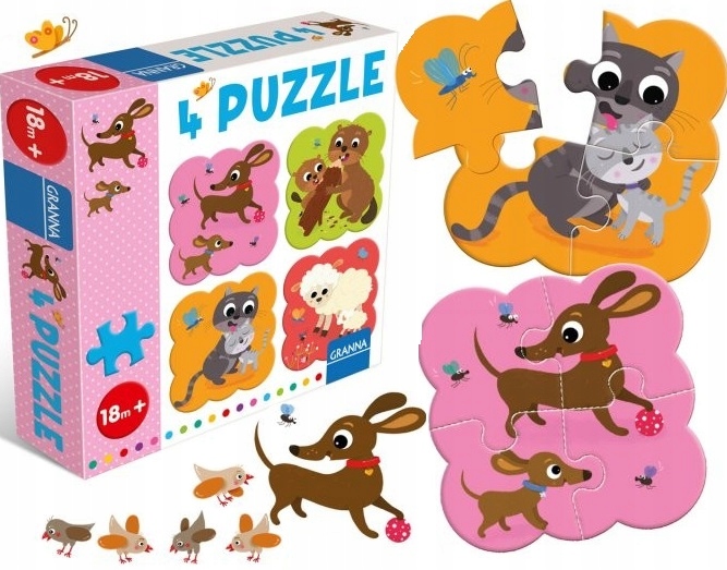 

Granna Puzzle 4W1 Mamy I Dzieci Zwierzątka 4 el