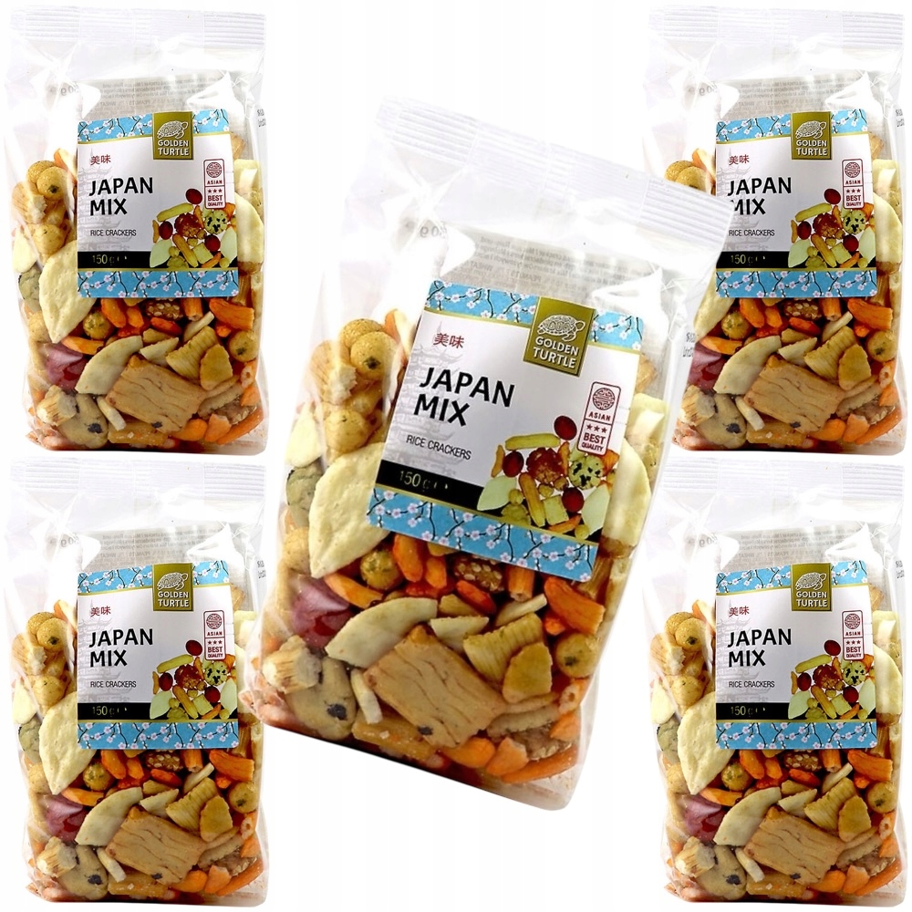 Levně 5 x Asijské Krekry Rýžovo-oříšková směs 150 g Golden Turtle Brand