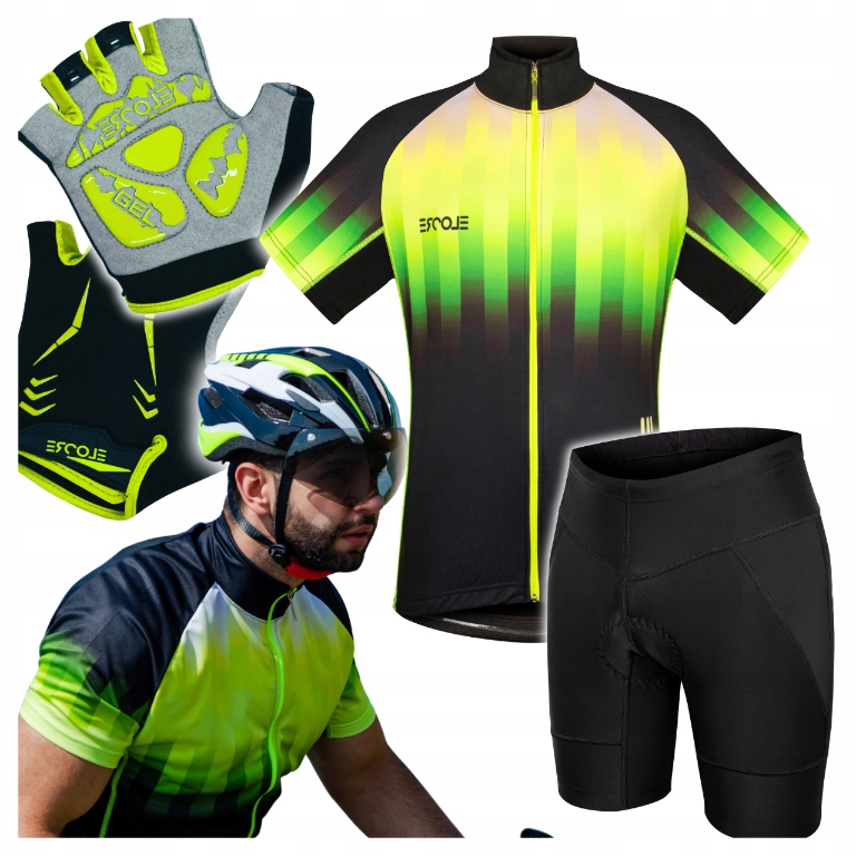 Pánská cyklistická kombinéza vel XXL, tričko, Kraťasy rukavice
