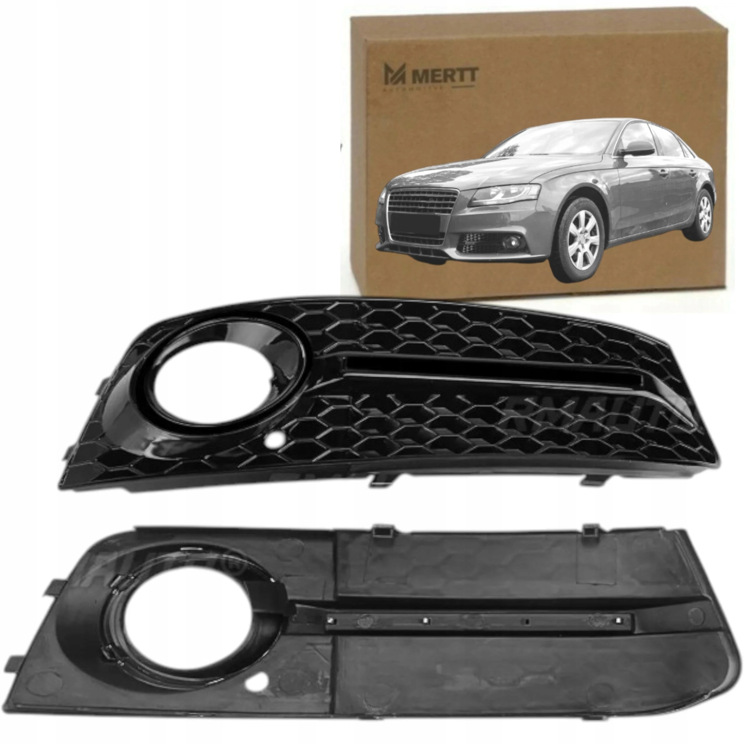 Audi A4 B8 2007-2011 Rs Look Atrapy Mřížky Nárazníku černá lesklá barva