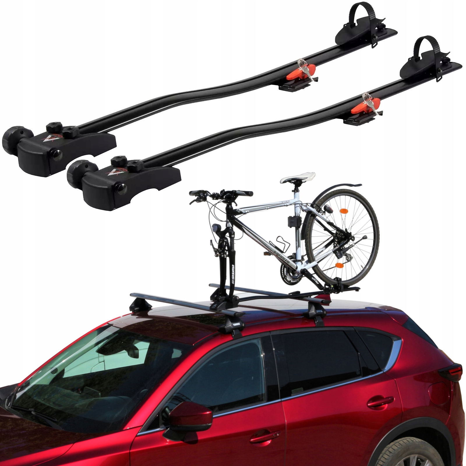Nosič Bicyklov Na Strechu Za Vidlicou Pre 2 Bicykle Aguri Marathon Basic Black