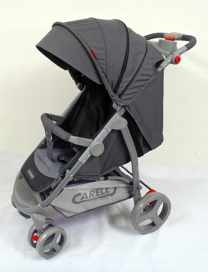 Duża , mocna spacerówka, szary kolor stabilna Waga wózka 9.4 kg