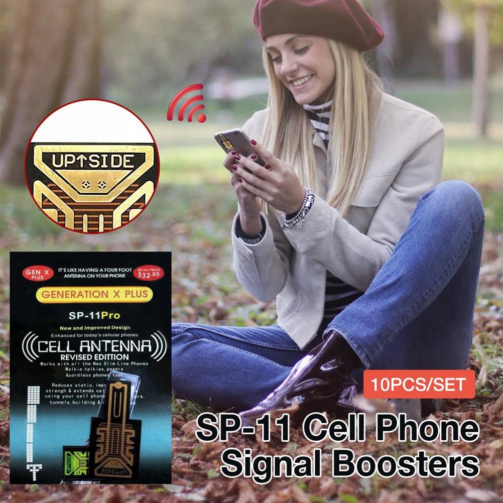 10SZT. NAKLEJKI WZMACNIACZ ANTENOWY TELEFONU Zysk - uplink 1 dB