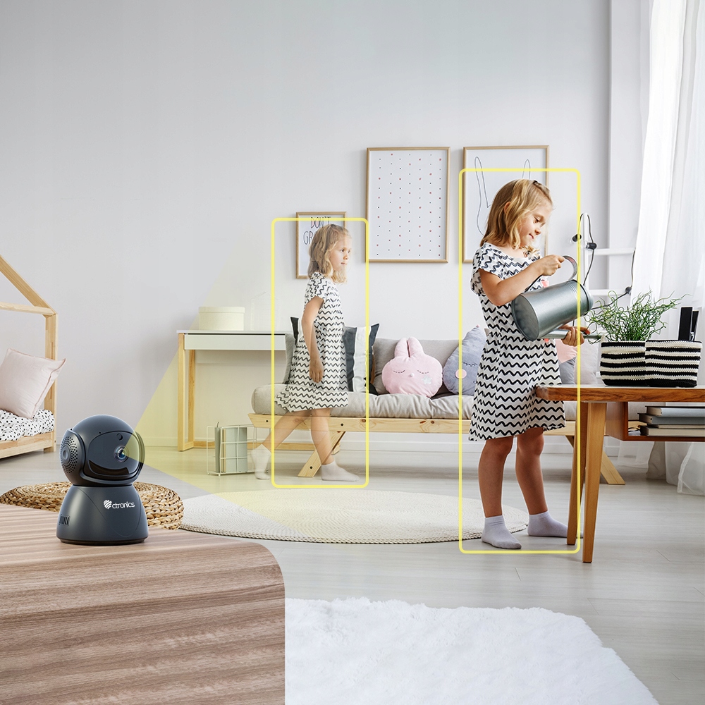 NIANIA ELEKTRONICZNA KAMERA IP WIFI DO MONITORINGU DOMU 5MP NOC NA ŻYWO Marka Ctronics