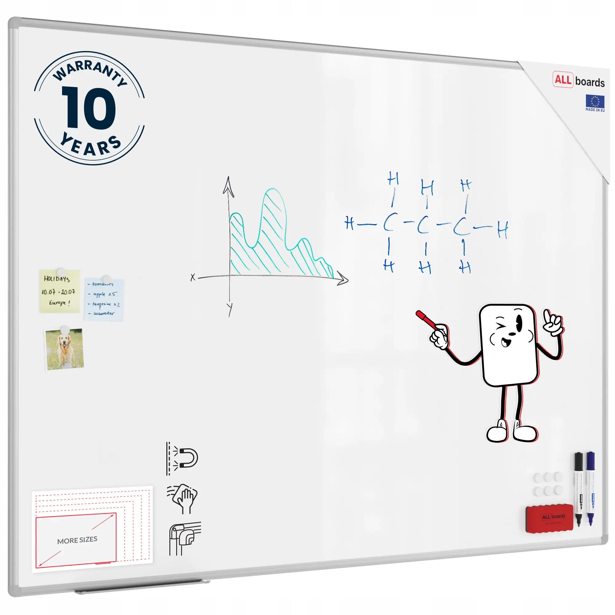Tablica magnetyczna biała 160x120 cm rama aluminiowa Premium Expo