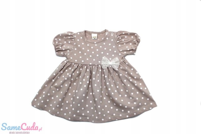 SUKIENKA ATUT w grochy krótki rękaw 92