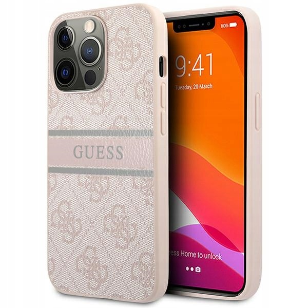 Guess GUHCP13L4GDPI iPhone 13 Pro 13 6,1" różowy/pink hardcase 4G Stripe