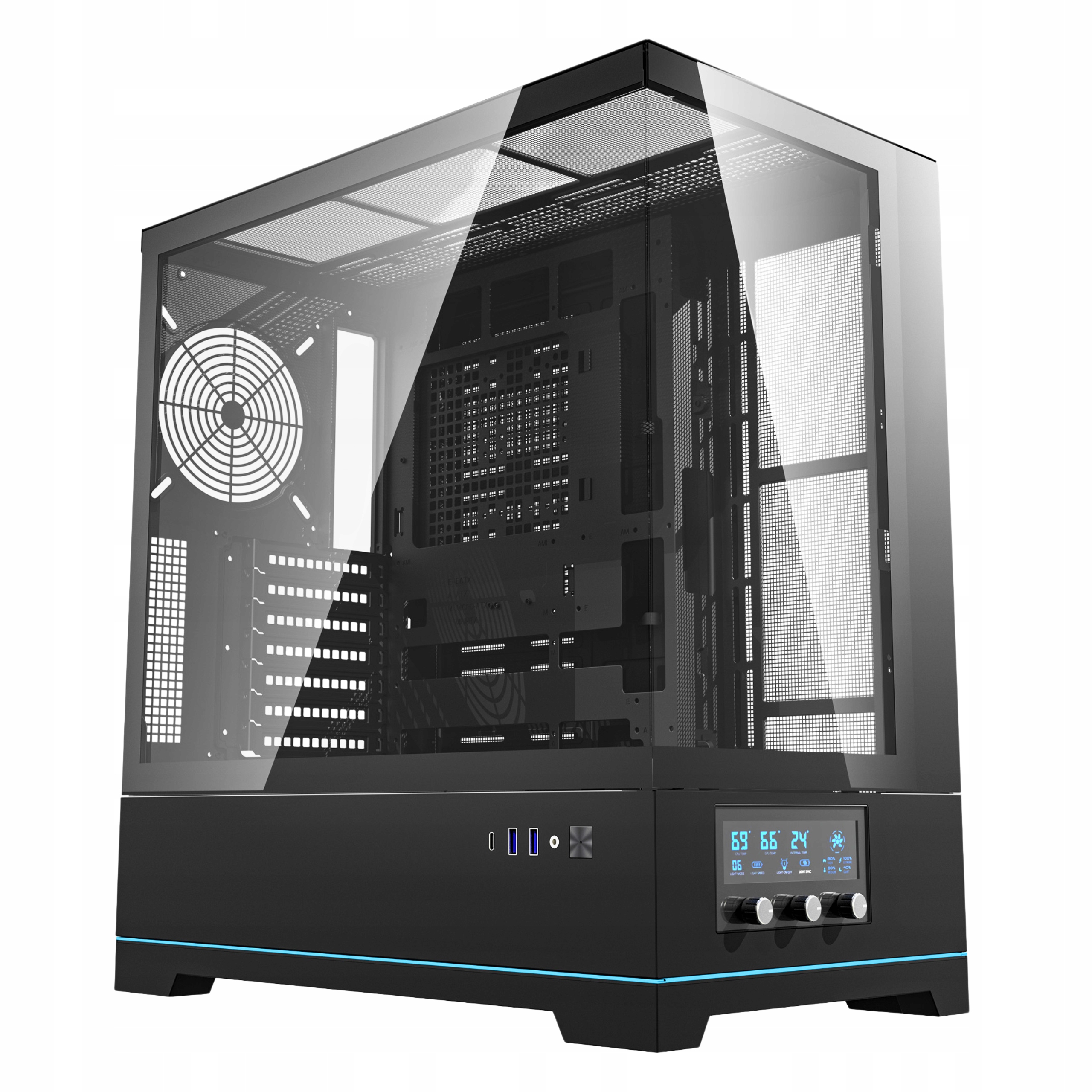 Obudowa komputerowa darkFlash DY451 czarna Big tower Atx Szklana Usb C