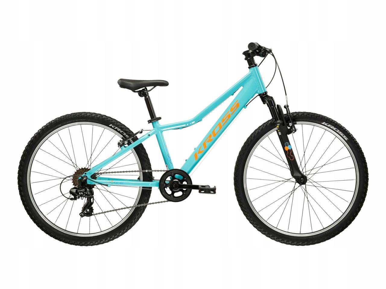 Rower Kross 24" Hexagon Jr 1.0 12" Niebieski/pomarańczowy/połysk 2026