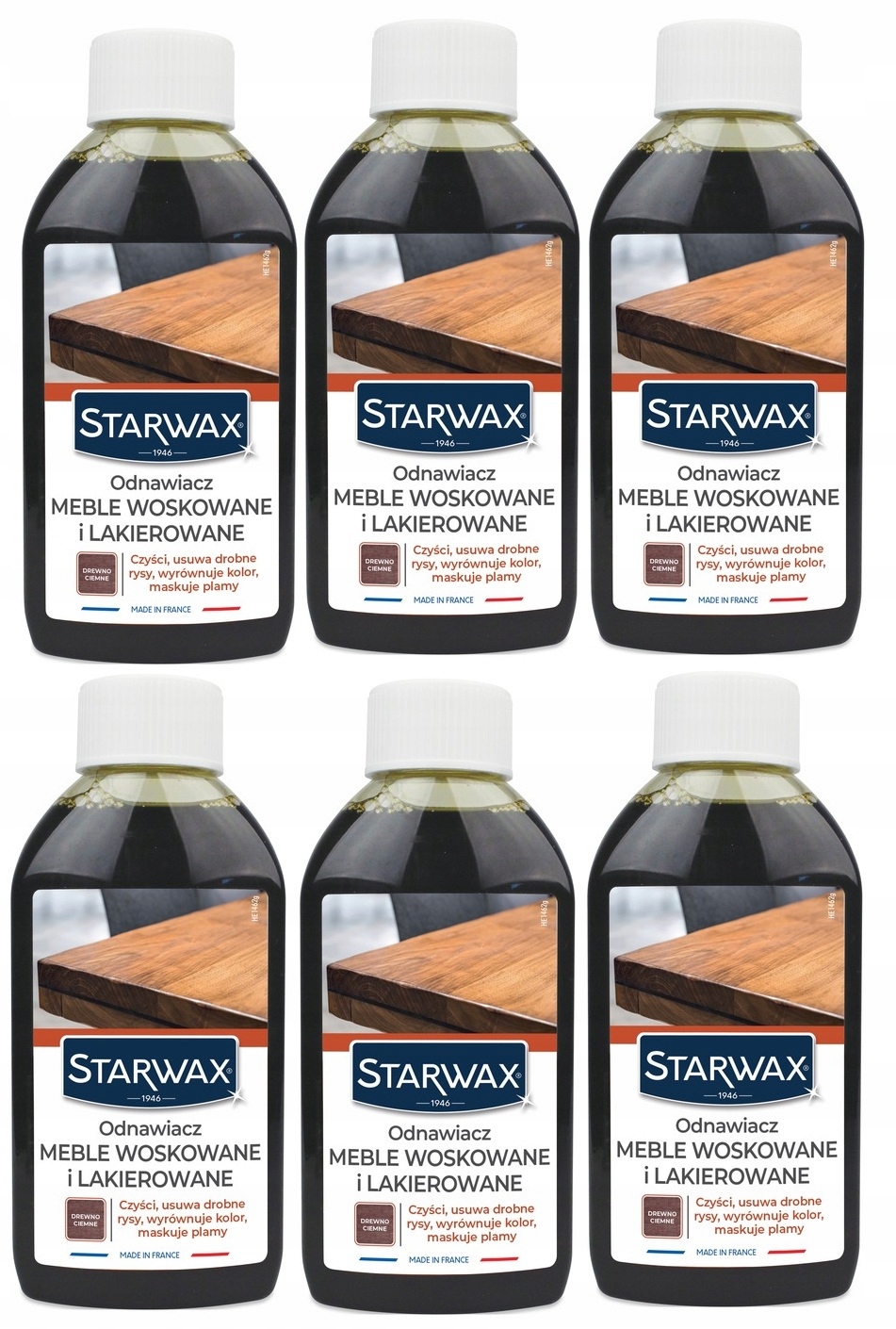 Levně 6xSTARWAX Obnovovač Nábytku Voskované A Lakované Tmavé Dřevo 250 ML