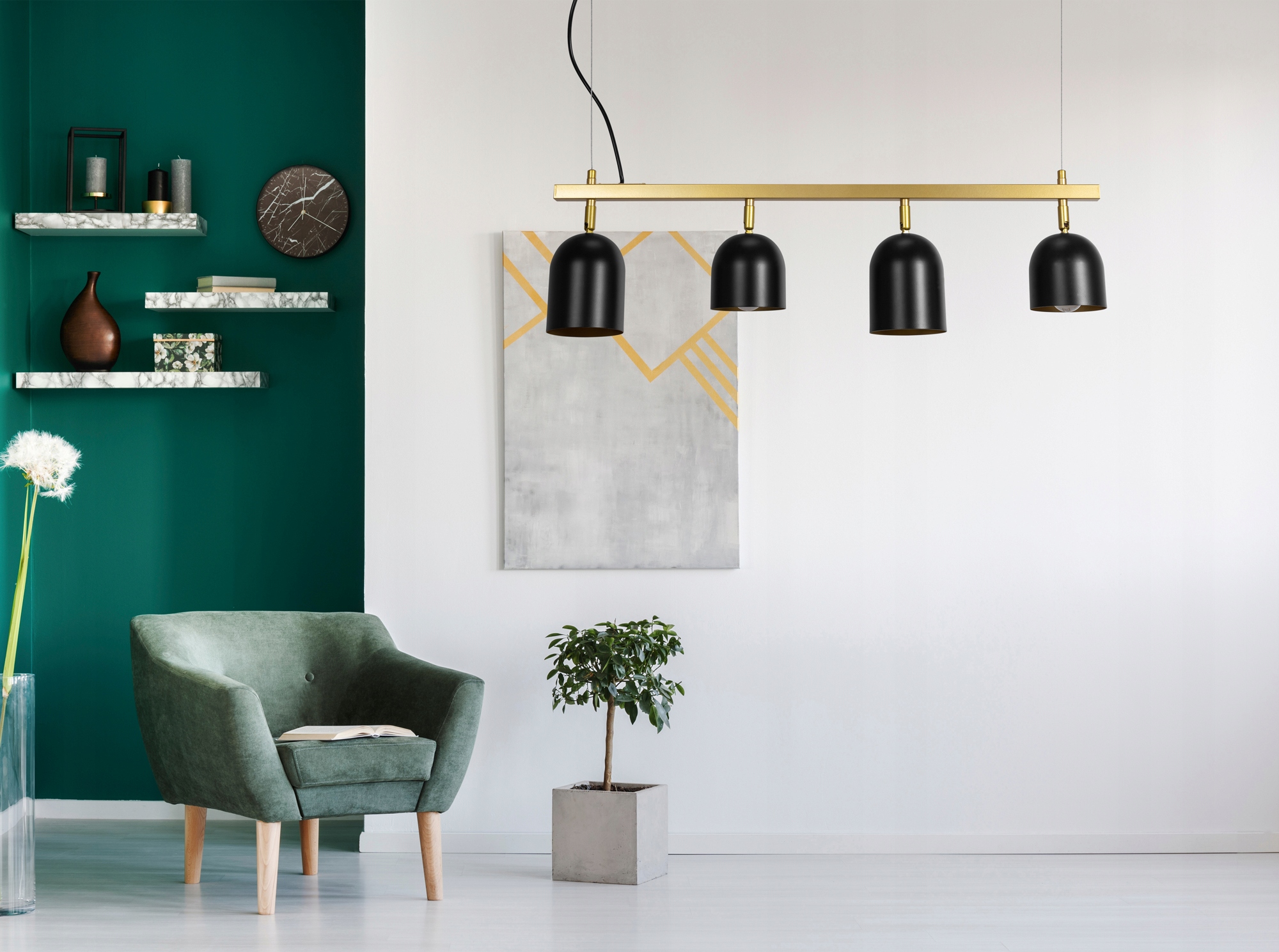 LAMPA SUFITOWA WISZĄCA METALOWA CZARNA BLACK GOLD Marka TOOLIGHT