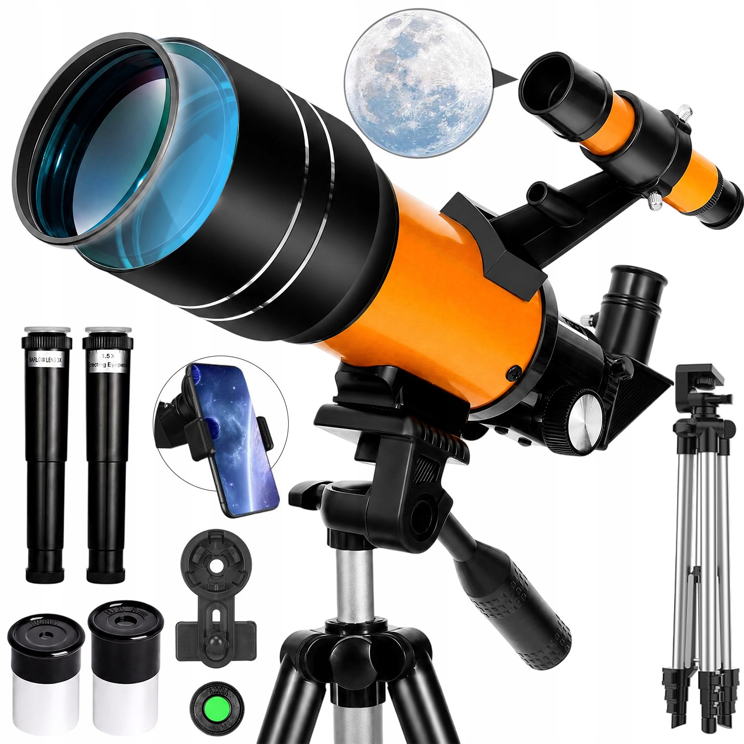 Teleskop Astro Optika Zvětšení 150 Dalekohled Držák Na Smartphone Stativ 70 MM