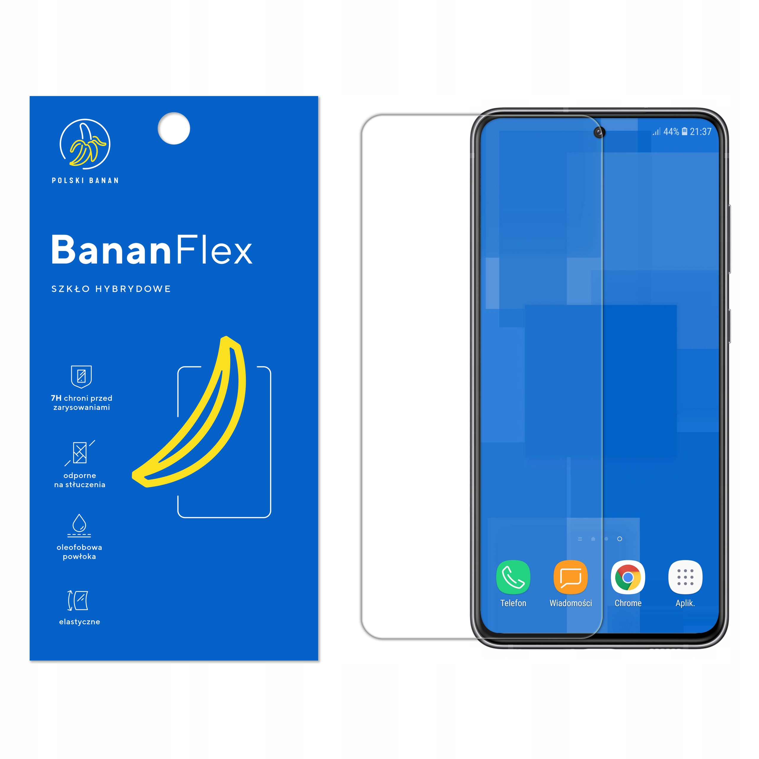 

Szkło Hybrydowe Polski Banan 7H do Samsung S21 Fe