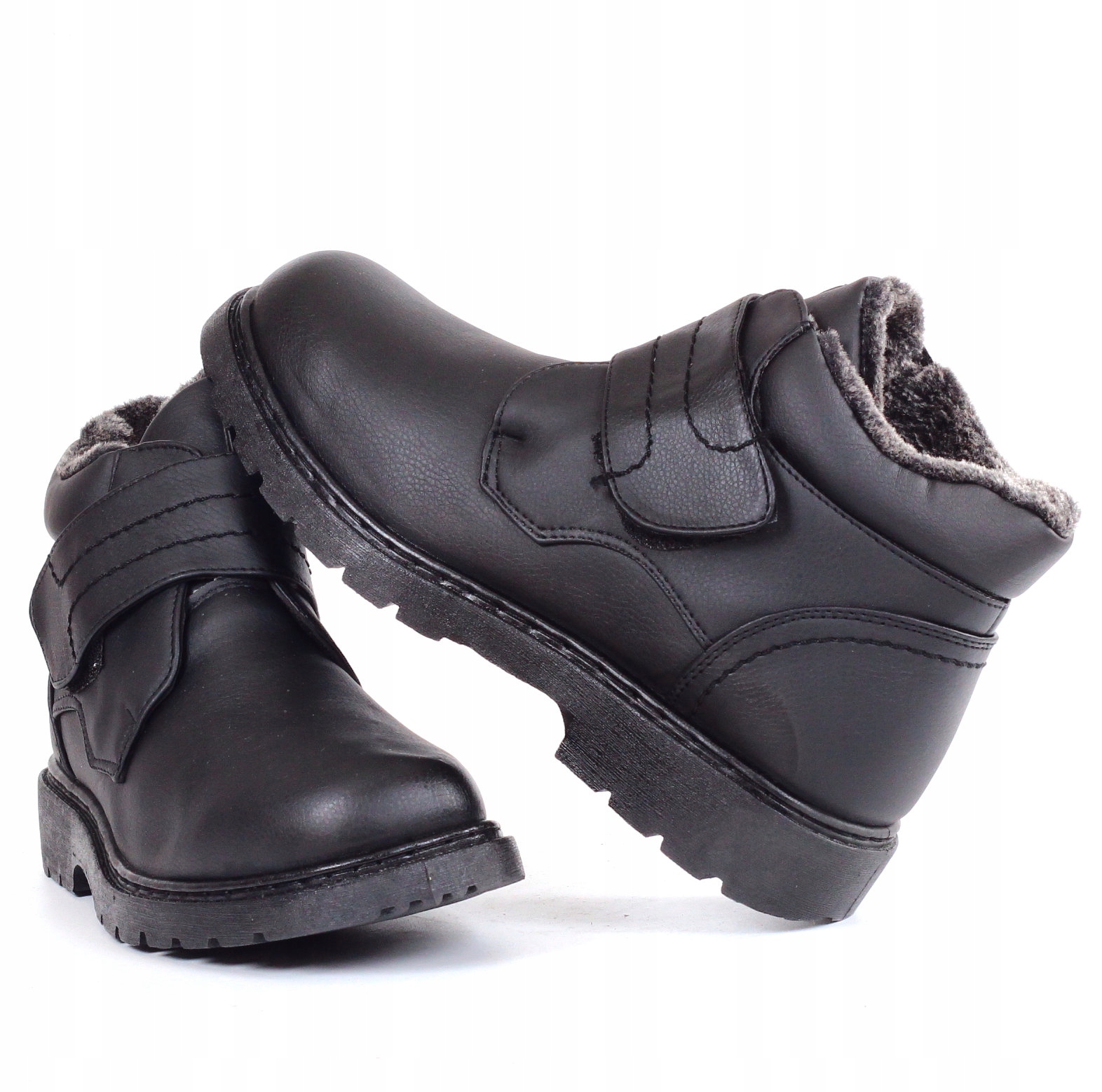 BUTY MĘSKIE ZIMOWE NA RZEP OCIEPLANE SZYTE Długość wkładki 27 cm