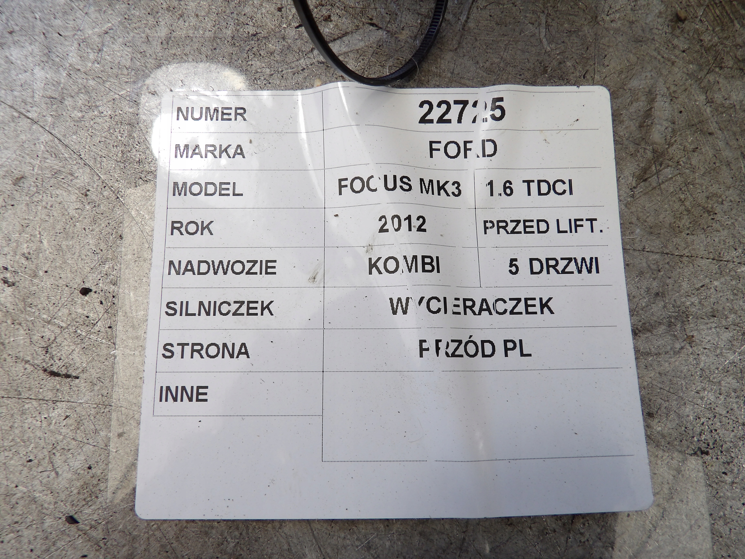 Ford Focus MK3 mini motor of wipers front left