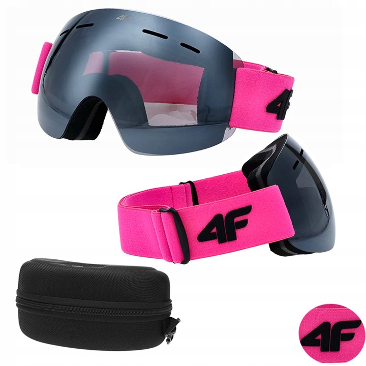 DZIEWCZĘCE GOGLE NARCIARSKIE SNOWBOARDOWE Z LUSTRZANĄ POWŁOKĄ 4F